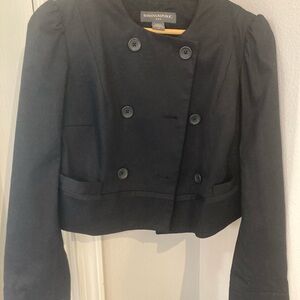 Banana Republic Black Double-Breasted Cropped Women's Jacket blazer